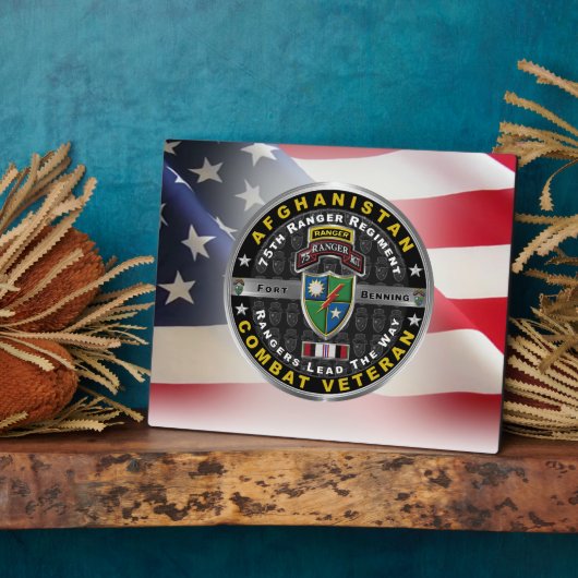 Plaque Photo 75e Régiment de Rangers Afghanistan Vétéran (Côté)