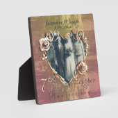 Plaque Photo 7e anniversaire du Mariage Coppery Photo Rose (Recto)