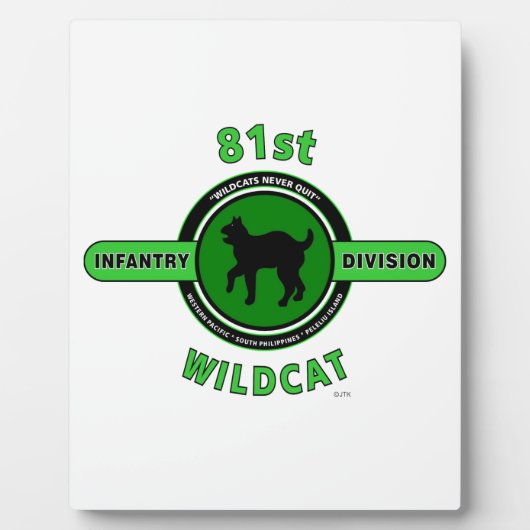 PLAQUE PHOTO 81E DIVISION D'INFANTERIE "WILDCAT" (Devant)