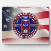 Plaque Photo 82e division aérienne Vétéran afghan (Devant)