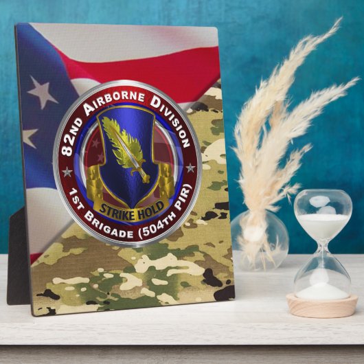 Plaque Photo 82e division aéroportée 1re brigade (Côté)