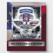 Plaque Photo 82e division aéroportée Vétéran (Devant)