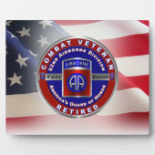 Plaque Photo 82nd Airborne Division Retired Veteran (Devant)