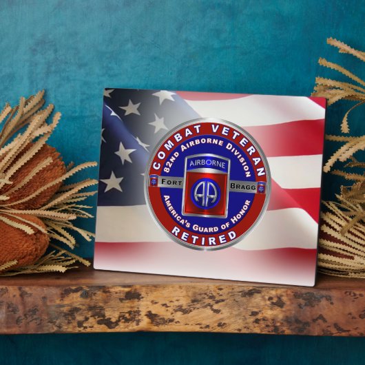 Plaque Photo 82nd Airborne Division Retired Veteran (Côté)
