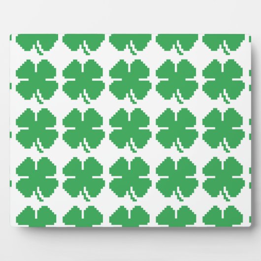 Plaque Photo 8 bits Pixel Lucky Four Leaf Clocher (Devant)