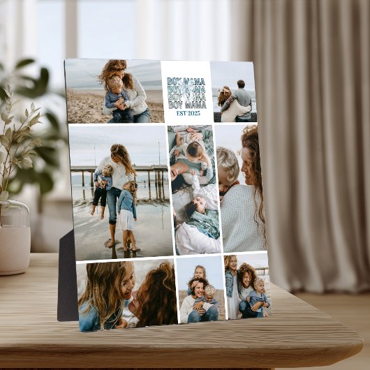 Plaque Photo 8 Boy Mama Custom Photo Collage