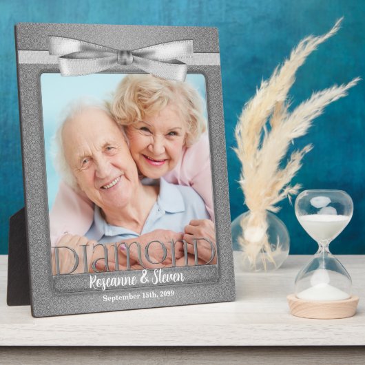 Plaque Photo 8x10 Diamond 60e Anniversaire du Mariage Photo (Côté)