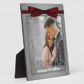 Plaque Photo 8x10 Rouge et argent M. et Mme Mariage Photo (Côté)
