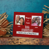 Plaque Photo 8x10 Ruby 40e anniversaire de mariage Photos carré (Côté)