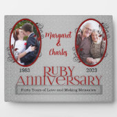 Plaque Photo 8x10 Ruby 40th Mariage Anniversary Photo (Devant)