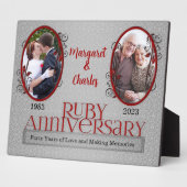 Plaque Photo 8x10 Ruby 40th Mariage Anniversary Photo (Côté)