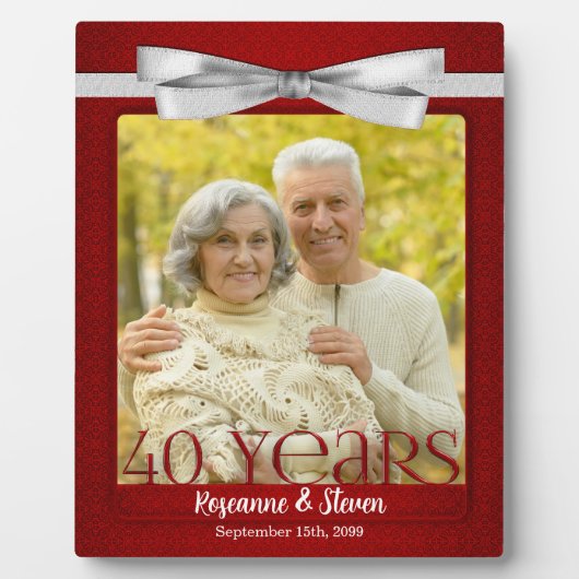 Plaque Photo 8x10 Ruby 40th Wedding Anniversary Photo (Devant)