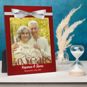 Plaque Photo 8x10 Ruby 40th Wedding Anniversary Photo