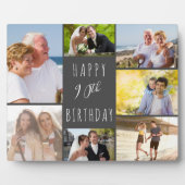 Plaque Photo 90e anniversaire 7 photo Collage gris foncé (Devant)