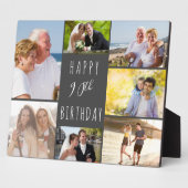 Plaque Photo 90e anniversaire 7 photo Collage gris foncé (Côté)