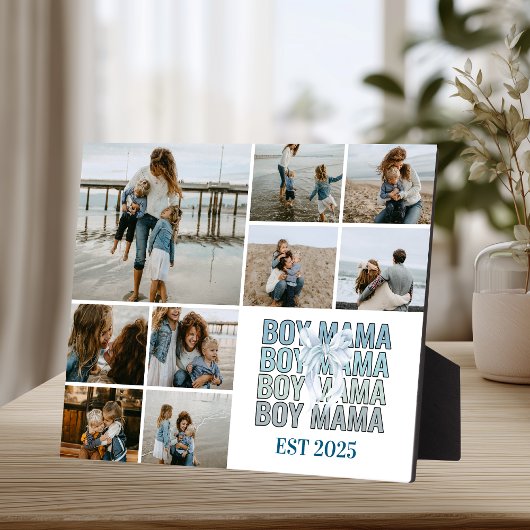 Plaque Photo 9 Boy Mama Custom Photo Collage
