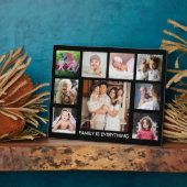 Plaque Photo 9 Photo Collage Family Is Everything Quote Black (Côté)