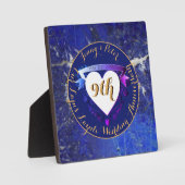 Plaque Photo 9e anniversaire de mariage Couleur Lapis Lazuli    (Recto)