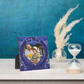 Plaque Photo 9e Wedding Anniversary Lapis Lazuli Frame (Insitu)