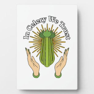 Plaque Photo À Celery We Trust - Celery Juice Lover Funny Cele