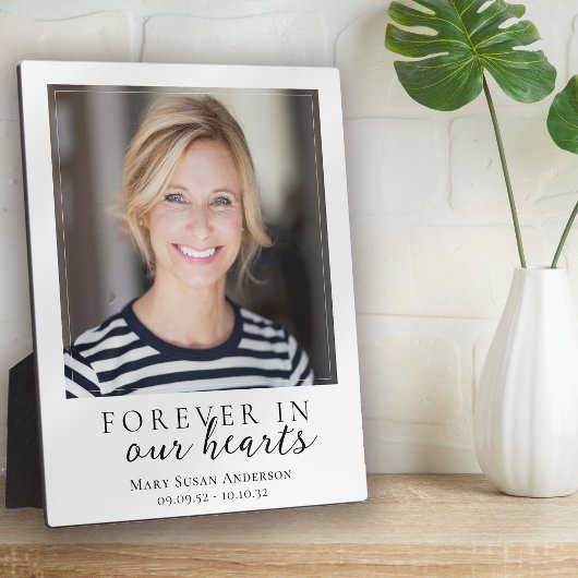 Plaque Photo À jamais dans nos cœurs Mémorial de photos