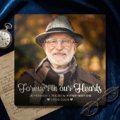 Plaque Photo « À jamais dans nos cœurs » Typographie Mémorial