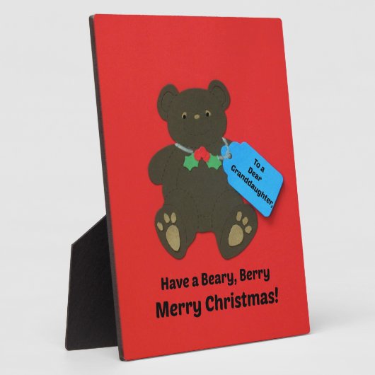 Plaque Photo À ma chère petite-fille à Noël (Côté)