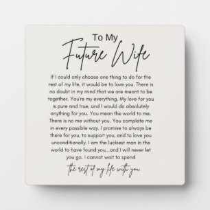 Plaque Photo À ma future épouse