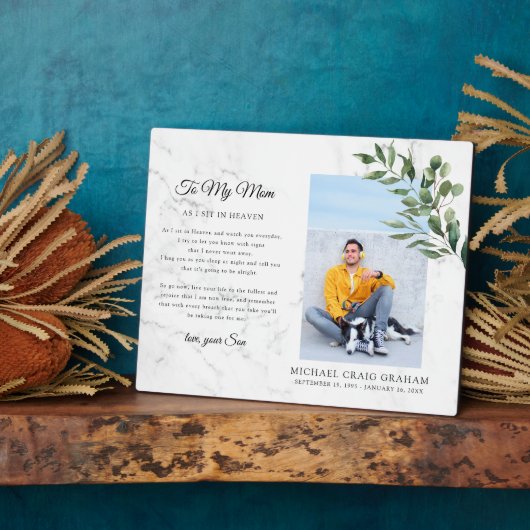 Plaque Photo À ma maman | Mémorial de verdure Photo souvenir (Côté)