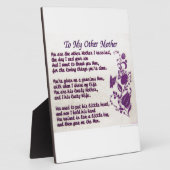 Plaque Photo À Mon Autre Mère ; Merci (Côté)