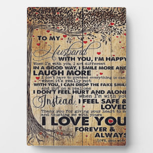 Plaque Photo À mon cadeau de design de mari Lettre d'amour à