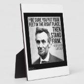 Plaque Photo Abe Lincoln & Citation "Stand Firm" (Côté)
