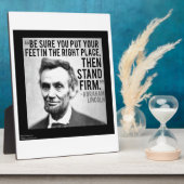 Plaque Photo Abe Lincoln & Citation "Stand Firm" (Côté)