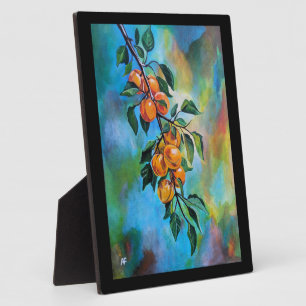 Plaque Photo Abricots sur une branche d'été Peinture d'Alfred F