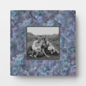 Plaque Photo Abstrait bleu violet turquoise quartz marbre grani (Devant)