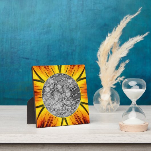 Plaque Photo Abstrait Jaune Brown Ajouter votre propre photo (Insitu)