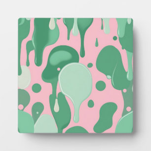 Plaque Photo Abstrait motif goutte à goutte rose menthe verte f