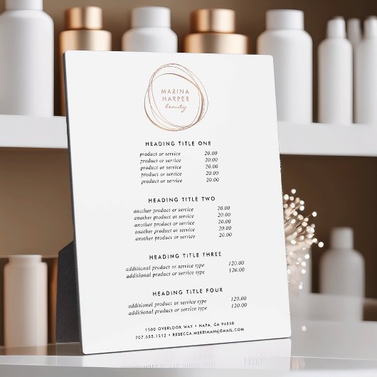 Plaque Photo Abstrait or Rose Faux | Tarifs et services