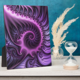 Plaque Photo Abstrait Vivant Spirale d'Art Fractal Rose Violet