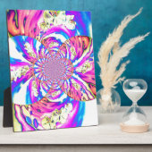 Plaque Photo Abstraite orchidée rose mandala rose rétro (Côté)