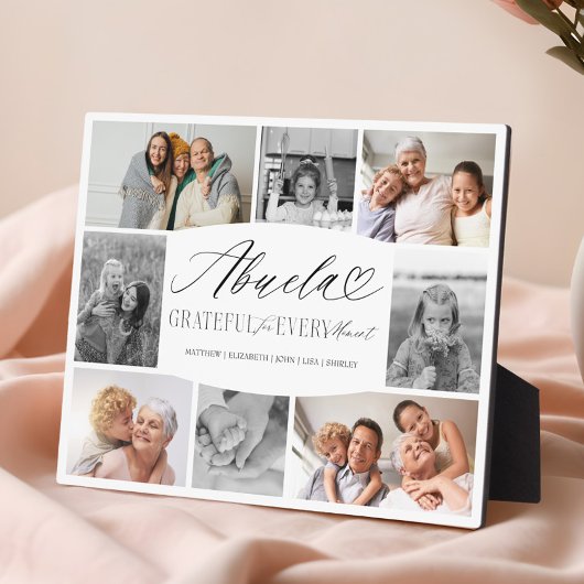 Plaque Photo Abuela Grateful pour chaque instant Collage de pho