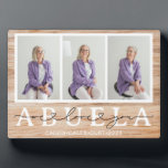 Plaque Photo Abuela We Love You Heart Script 3 Photo Gift<br><div class="desc">Abuela We Love You Heart Script 3 Photo Plaque cadeau parfait pour votre abuela ou votre grand-mère à l'occasion de son anniversaire ou pour le jour de la mère.</div>