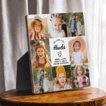 Plaque Photo Abuela We Love You Hearts Modern Photo Collage<br><div class="desc">La Plaque de collage photo moderne Abuela We Love You Heart est un cadeau émouvant et personnalisé qui met en valeur votre amour pour votre grand-mère. Cette plaque magnifiquement conçue comprend un collage photo en forme de coeur, vous permettant d'ajouter vos photos de famille préférées dans un agencement moderne et...</div>
