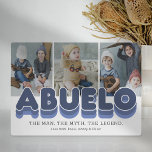Plaque Photo Abuelo Man Myth Legend<br><div class="desc">Cute grandfather photo plaque featuring 3 family pictures for you to replace with your own,  the title "abuelo",  a personalized saying that reads "the man,  the myth,  the legend",  and the grandkids names.</div>
