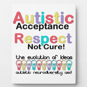 Plaque Photo Acceptation autistique Respect non guéri