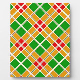Plaque Photo Accessoire à motif vert jaune argyre à carreaux vi