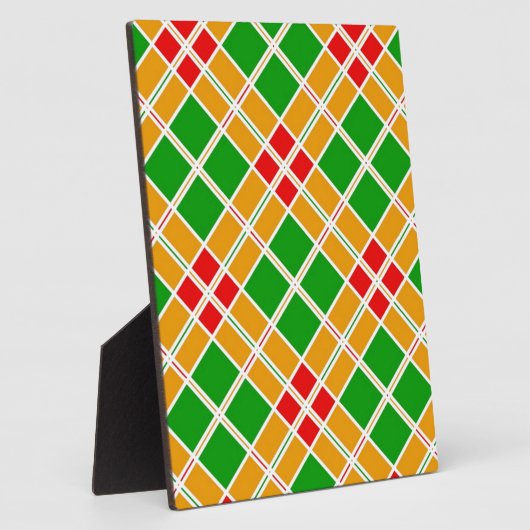 Plaque Photo Accessoire motif jaune argyl vert brillant (Côté)