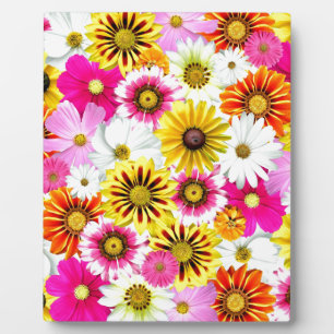Plaque Photo Accessoires à motif de fleurs roses jaunes épousto