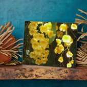 Plaque Photo Accrocher les orchidées jaunes Fleurs tropicales (Côté)