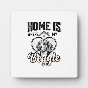 Plaque Photo Accueil est où se trouve mon Beagle Design de chie